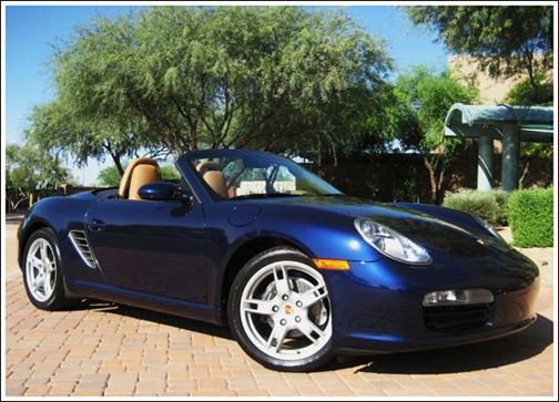 Blue Porsche Convertible